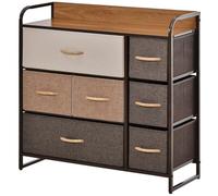 Commode - HOMCOM - 7 tiroirs tissu pliant structure acier noir chambre salon - acier - 80x29x78,5cm - multicolore