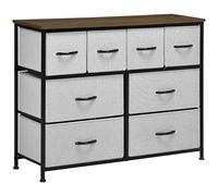 HOMCOM Commode 8 tiroirs Meuble de Rangement tiroir en Tissu Pliant - Structure Acier Noir - 100 x 30 x 78 cm