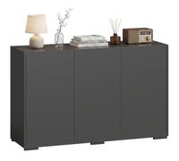 HOMCOM Commode buffet avec 2 tiroirs, 3 portes, étagères réglables, armoire de rangement, armoire à tiroirs pour chambre à coucher, salon, 117 x 36 x 74 cm, noir