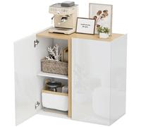 HOMCOM Commode, Buffet avec Portes à Fermeture en Douceur, Étagère Ajustable, pour Salon, Cuisine, Salle à Manger, Blanc