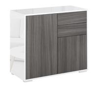 HOMCOM Commode Buffet Meuble de Rangement 2 tiroirs 2 Portes avec étagère 79 x 36 x 74 cm Gris