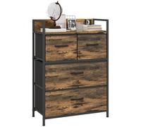 Commode - HOMCOM - meuble de rangement 4 tiroirs tissu pliables et amovibles - 60x29x85 cm