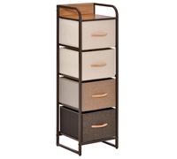 HOMCOM Commode chiffonnier 5 tiroirs meuble de rangement tiroir en tissu pliant - structure acier noir - 45 x 30 x 116 cm