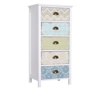 HOMCOM Commode Commode Sideboard, Design Moderne, 5 Tiroirs, 46 cm x 34 cm x 97,5 cm, Multicolore
