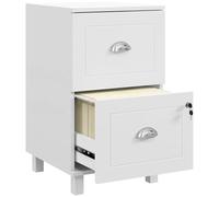 HOMCOM Commode de bureau avec 2 tiroirs, commode pour bureau avec serrures, dossiers suspendus pour A4 et lettre, 40 x 41,5 x 67,5 cm, blanc