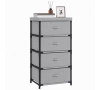HOMCOM Commode en Tissu 4 tiroirs, chiffonnier avec Cadre en Acier, Montage Rapide, pour Chambre et Salon, Gris et Noir