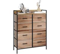 HomCom - Commode chiffonnier 8 tiroirs en tissu amovibles, étagère, cadre acier 79x29x101 cm