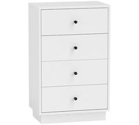 HOMCOM Commode Sideboard avec 4 tiroirs Armoire en Bois Composite Armoire de Rangement de Style Moderne Armoire à tiroirs Commode pour Salon Chambre Couloir 47 x 29 x 75 cm Blanc