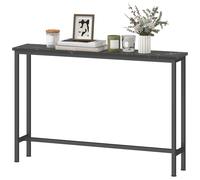 HOMCOM Console d'Entrée Étroite avec Surface Effet Marbre et Cadre en Métal 100x20x66 cm Noir