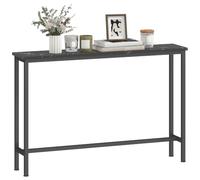 HOMCOM Console d'entrée étroite Moderne 100 cm Noir | Table de canapé, surface effet marbre, cadre métallique, entrée, salon