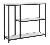 HOMCOM Console Meuble 100 cm, Table Console 3 Niveaux, Style Moderne, Blanc | Plateaux Effet Marbre, Cadre Acier, Table d'Entrée, Couloir, Salon, Petits Espaces