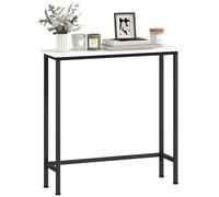 Console meuble - HOMCOM - 75 cm - plateaux en effet marbre - cadre en métal - style moderne - blanc et noir