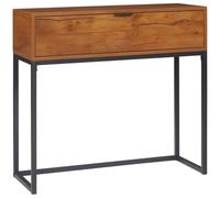HOMCOM Console Meuble Style Moderne, avec Tiroir, 80 x 30 x 76 cm, Marron | Table Console, Table d'Entrée Étroite, Pieds en Acier, Bout de Canapé, pour Salon, Entrée, Couloir