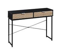 HOMCOM Console Moderne pour Entrée et Salon avec 2 Tiroirs en Métal 100x30x75cm - Noir