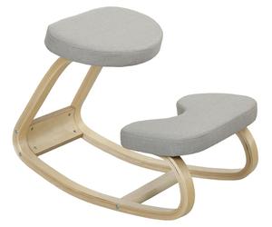 HOMCOM, coussin de posture pour genoux, avec mouvement oscillant, en tissu et en bois de bouleau, 50x73x55 cm, gris