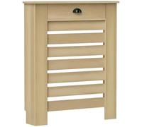 HOMCOM Couvercle de Radiateur Cache Radiateur 78 x 19 x 95,5 cm Chêne | Grille à Lattes Horizontales, Tiroir, Salon, Chambre à Coucher, Couloir, Bois