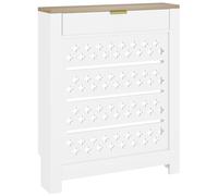 HOMCOM Couvercle de radiateur, cache radiateur avec placard rabattable et étagère supérieur, 78 x 19 x 95,5 cm, blanc
