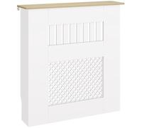 Couvercle de radiateur - HOMCOM - moderne, à lattes avec détails croisés, étagère supérieure - bois - 78 x 19 x 81 cm - Blanc