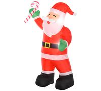 HOMCOM Décoration de Noël gonflable, Père Noël 2,4 m avec LED pour intérieur et extérieur