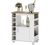 HOMCOM Desserte cuisine multi rangements meuble de rangement avec roulettes dim. 75L x 39,5l x 88H cm panneaux de particules Aosom France