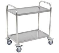 HOMCOM Desserte de Cuisine Chariot roulettes 90,5 x 50,5 x 88,2 cm Chromé | à 3 Étagères, Acier Inox., Cuisine et Salle à Manger