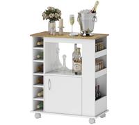 HOMCOM Desserte cuisine multi rangements meuble de rangement avec roulettes dim. 75L x 39,5l x 88H cm panneaux de particules Aosom France