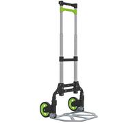 HOMCOM Diable Pliable Diable Pliant Poignée Télescopique 100 cm Vert | Charge 70kg, Chariot de Transport pour Objets Lourds & Volumineux, Aluminium, Entrepôt, Aéroport