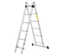 HOMCOM Échelle multifonctions en aluminium 2,5 m, pliable et portable, pied antidérapant, charge max. 150 kg, argent