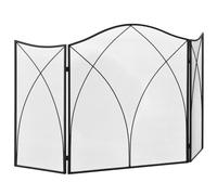 HOMCOM Écran de cheminée Pliable 108x76 cm Noir | 3 panneaux, garde-feu, parascintilles pour salon, métal