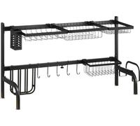 HOMCOM Égouttoir à vaisselle Grille à deux niveaux 51-93 cm