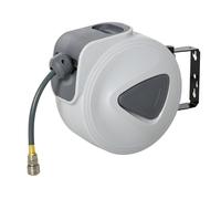 HOMCOM Enrouleur de tuyau à air comprimé - tuyau : 15 m + 1,4 m - Ø intérieur 3/8" (9,5 mm), 1/4" (6,35 mm) BSPT gris