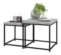 Homcom Ensemble 2 Tables Gigognes Design Acier et Bois Gris Moderne Aosom France