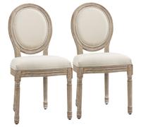 HOMCOM Ensemble de 2 chaises de salle à manger chaise de cuisine design vintage et élégant mousse épaisse dossier rond sans accoudoirs