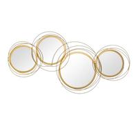 Lot de 4 miroirs ronds muraux Ø 30, 24, 21 cm crochet visserie incluse métal doré G