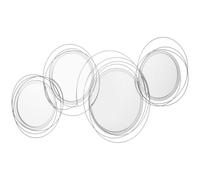 HOMCOM Ensemble de 4 miroirs ronds en métal argenté 107 x 56 cm