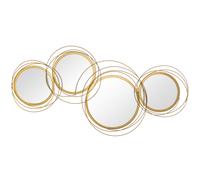 HOMCOM Ensemble de 4 miroirs ronds en métal dorés 107 x 56 cm