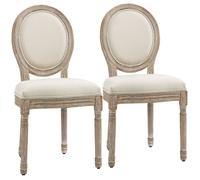 HOMCOM Ensemble de 2 chaises de salle à manger chaise de cuisine design vintage et élégant mousse épaisse dossier rond sans accoudoirs