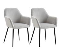 HOMCOM Ensemble de chaises de salle à manger confortable, 54x57x80 cm, Gris clair