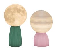 HOMCOM Ensemble de lampes de table en forme de planètes, tricolore, USB, en plastique, Blanc