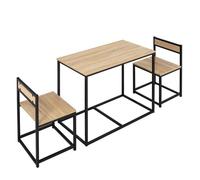 HOMCOM - ensemble de salle à manger 3 pièces - Panneau de particules 1 - 90x47x76cm - Bois naturel