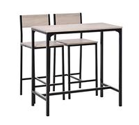 HOMCOM Ensemble Table de Bar 3 pièces, Table de Repas avec 2 tabourets de Bar, comptoir de Cuisine avec chaises de Bar, Groupe de Repas, Groupe de sièges pour Cuisine, Salle à Manger et bistrot,