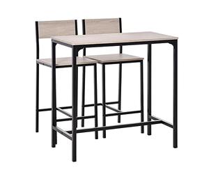 HOMCOM Ensemble Table de Bar 3 pièces, Table de Repas avec 2 tabourets de Bar, comptoir de Cuisine avec chaises de Bar, Groupe de Repas, Groupe de sièges pour Cuisine, Salle à Manger et bistrot,