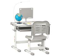 HOMCOM Ensemble table et chaise d'étude pour enfants bureau d'étude ergonomique avec porte-gobelet étui à crayons et lampe de table hauteur réglable