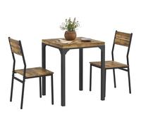 HOMCOM Ensemble Table et chaises pour 2 Personnes, Table de Cuisine avec chaises, Table à Manger 3 pièces avec 2 chaises encastrables, pour Cuisine Salon Maison, Rustique