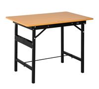 HOMCOM Établi atelier pliant table de travail pliable avec règle et rapporteur MDF table atelier 100 x 60 x 75,5 cm jaune noir