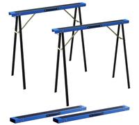 HOMCOM Établi pliant chevalet 2 pack charge 350 kg Bleu | Chevalet, tréteau, support, métal, avec surface antidérapante