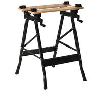 HOMCOM Établi pliant établi de serrage avec 4 serre-joints table de travail, charge 150 kg, 63,5x60,5x78cm, noir