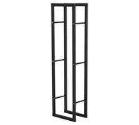 HOMCOM Étagère à bois de chauffage en métal, 40 x 25 x 150 cm, support à bûches pour intérieur & extérieur, support à bois de chauffage, noir