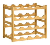HOMCOM Étagère à Bouteilles de vin 43 x 23,5 x 38 cm | Pour 16 Bouteilles, Casier à Vin, Bambou, Bois Naturel