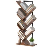 HOMCOM Étagère à Livres Étagère de Rangement en Forme d'Arbre pour Bureau, Marron Rustique avec 7 Niveaux